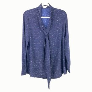 Glamorous Bloom Asos Navy Blue White Stars Moons Blouse Size 4